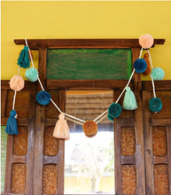 Load image into Gallery viewer, Pompom and Tasel Garland - Scandi