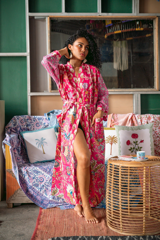 Joba Two  Patched Kimono - Pink