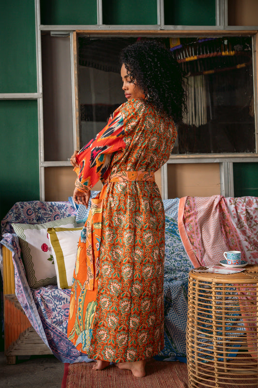 Joba Two Patched Kimono - Orange