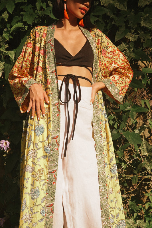 Joba Patched Kimono - Yellow