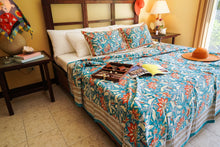 Load image into Gallery viewer, 17HM Sethi Bed Cover Set - Teal Floral