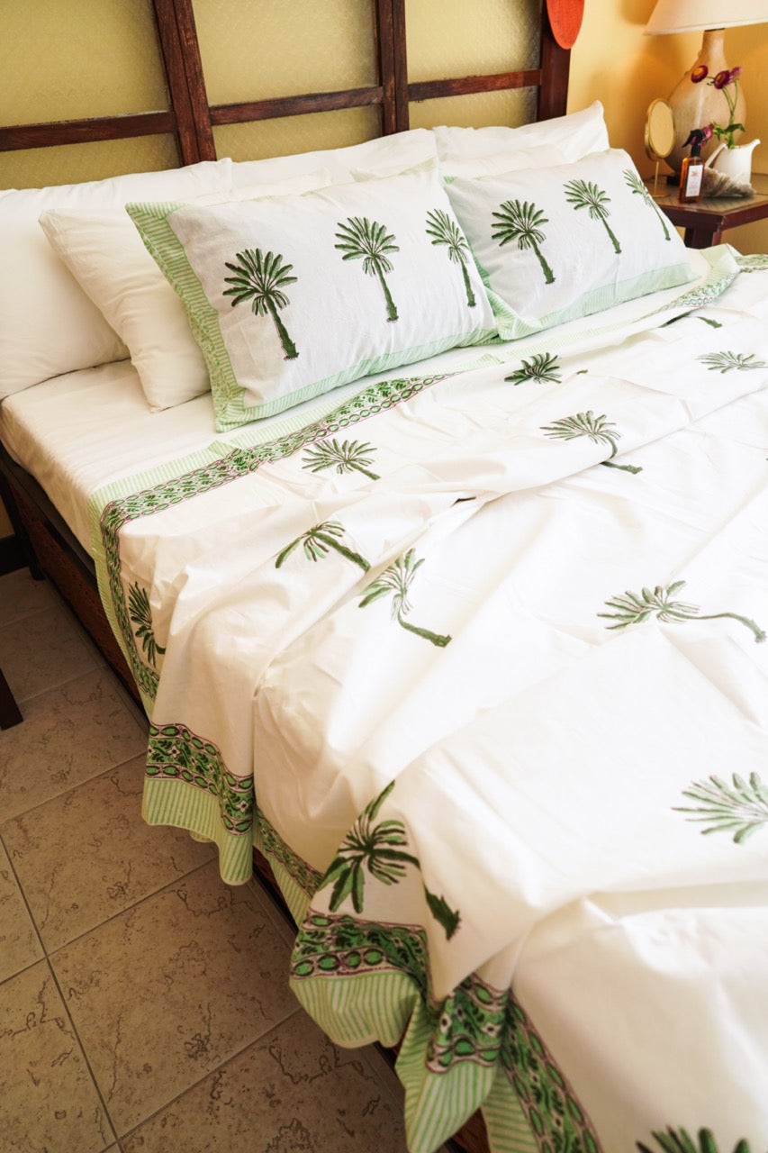 17HM Sethi Bed Cover Set - Green Palm