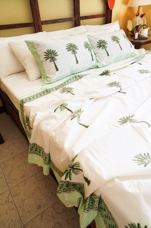 17HM Sethi Bed Cover Set - Green Palm
