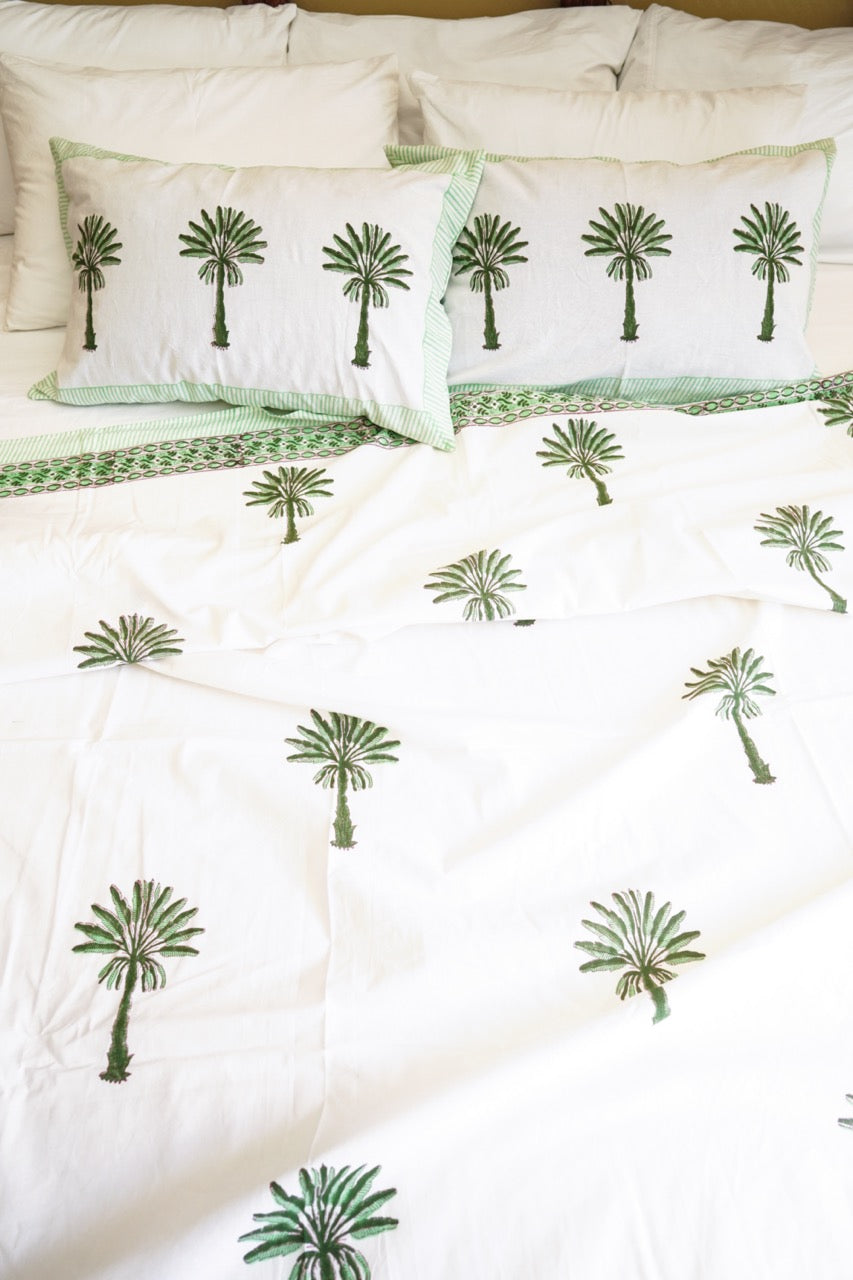 17HM Sethi Bed Cover Set - Green Palm