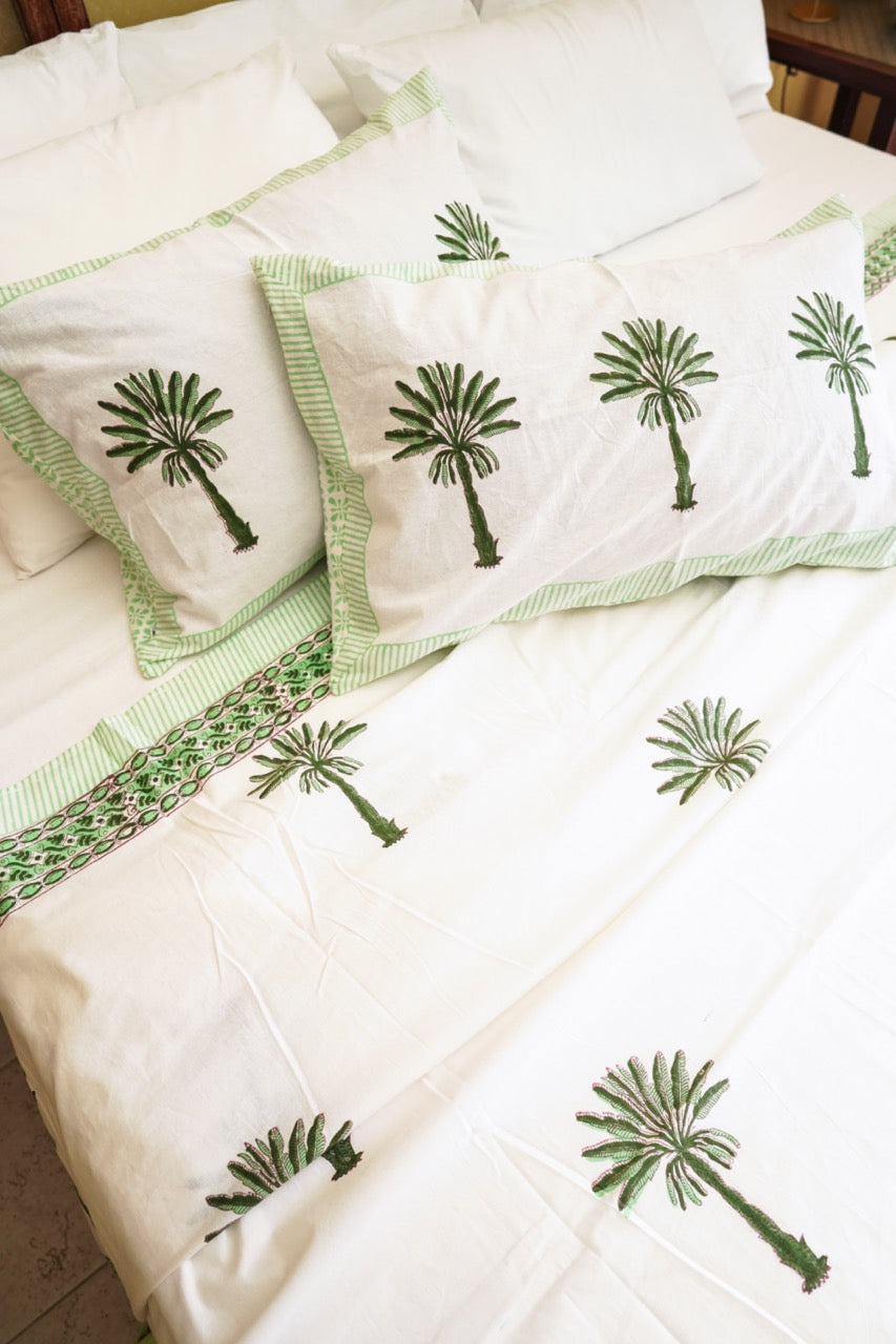 17HM Sethi Bed Cover Set - Green Palm
