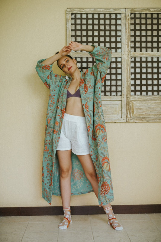 17HM Waki Waffle Robe - Blue