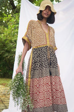 Load image into Gallery viewer, Bagru Midi Dress - Design 1