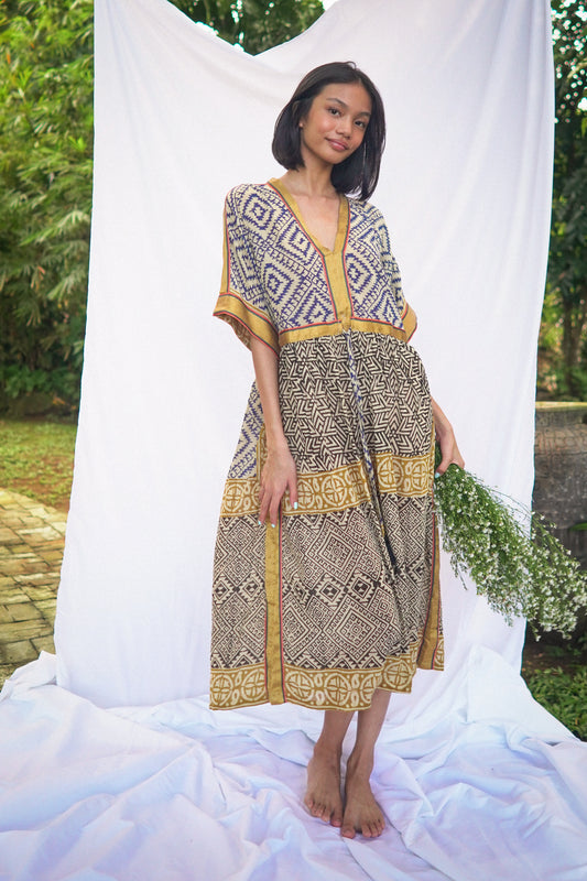Bagru Midi Dress - Design 2