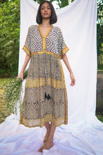 Load image into Gallery viewer, Bagru Midi Dress - Design 2