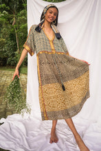 Load image into Gallery viewer, Bagru Midi Dress - Design 4