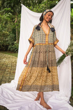 Load image into Gallery viewer, Bagru Midi Dress - Design 5