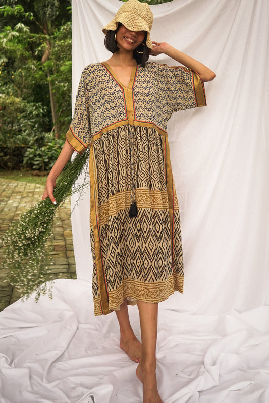 Bagru Midi Dress - Design 6