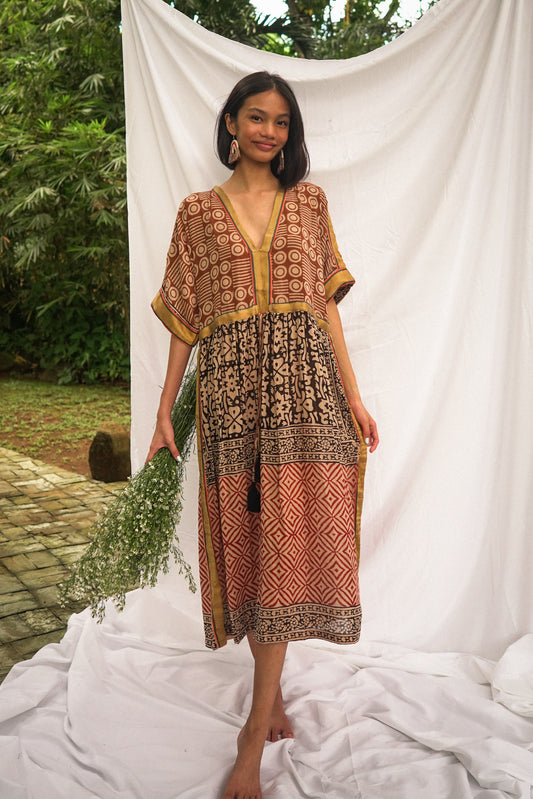 Bagru Midi Dress - Design 7
