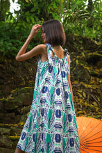 Load image into Gallery viewer, Cosana Multiway Tie Strap Sundress - Blue Ikat