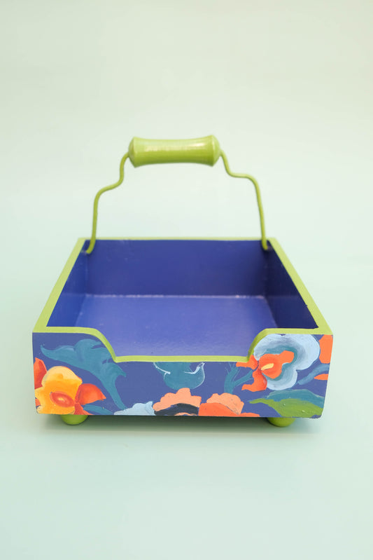 Napkin Holder with Paper Weight - Indienne Floral