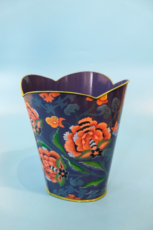 Tin Trash Bin - Indienne Floral