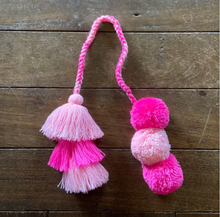Load image into Gallery viewer, Pompom and Tassel Bag Charm - Rosas
